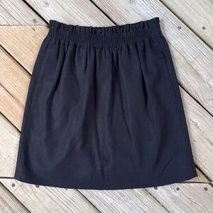 J. CREW LINEN BLEND PULL ON MINI SKIRT, BLACK SIZE L, NEW WITH TAGS
